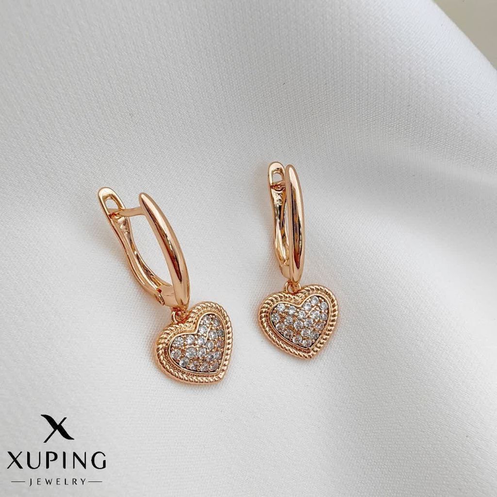 گوشواره قلبی نگین دار ژوپینگ کد 2086 - خرید آنلاین از گالری آداس